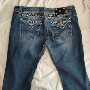 Miss Me Blue Skinny Jeans with Embellished Pockets